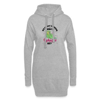 Kakapo ist echt Neuseeland Kakapo - Hoodie-Kleid - Grau meliert - Vorne