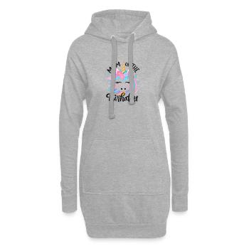 Mama Einhorn Geburtstag Blüte - Hoodie-Kleid - Grau meliert - Vorne
