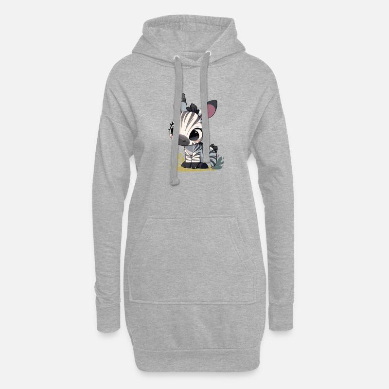 Zebras Zebra - Hoodie-Kleid - Grau meliert
