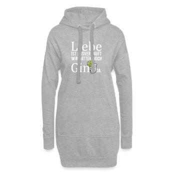 Liebe ist ausverkauft wir hätten noch Gin da - Hoodie-Kleid - Grau meliert - Vorne