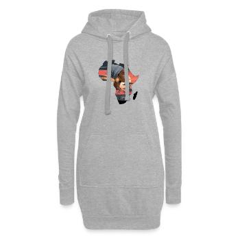 Africa Continent Silhouette Afro Woman Profile - Hoodie Dress - heather grey - Front