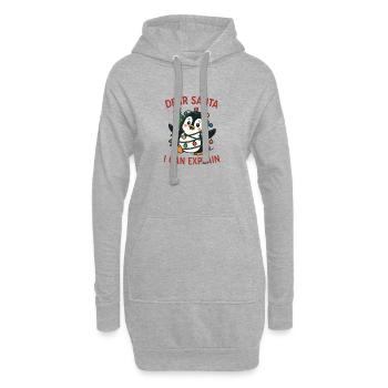 Süßer Pinguin Tannenbaum Weihnachten Licht Spaß - Hoodie-Kleid - Grau meliert - Vorne