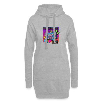 Mixband des années 80 Boombox Neon Vibes - Sweat-shirt à capuche long Femme - gris chiné - Devant