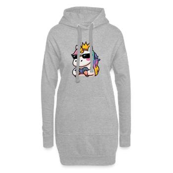 Pari de licorne - Sweat-shirt à capuche long Femme - gris chiné - Devant