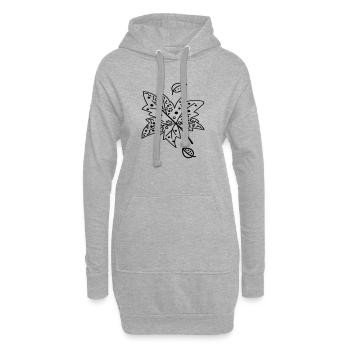 Herbstblatt - Hoodie-Kleid - Grau meliert - Vorne