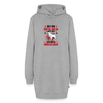 Kaukasischer Owtscharka unschlagbar - Hoodie-Kleid - Grau meliert - Vorne