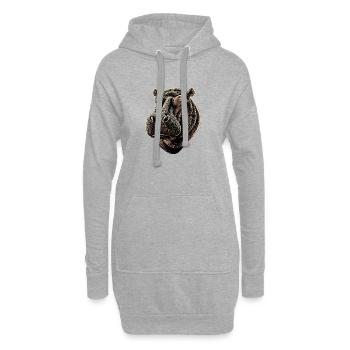 Nilpferd Flusspferd Mama Hippopotamus Cooles Hippo - Sweat-shirt à capuche long Femme - gris chiné - Devant