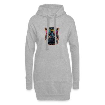Nilpferd Flusspferd Mama Hippopotamus Cooles Hippo - Sweat-shirt à capuche long Femme - gris chiné - Devant