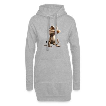 Caïman Crocodile Alligator Reptiles Crocodile Caïmans - Sweat-shirt à capuche long Femme - gris chiné - Devant