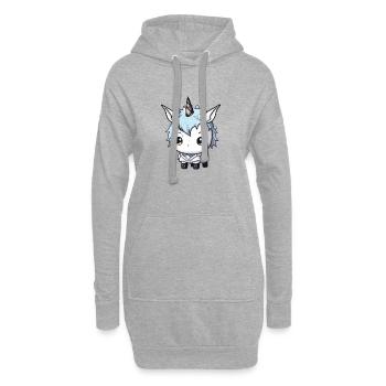 Licorne Hiver Animal Bébé Bande Dessinée - Sweat-shirt à capuche long Femme - gris chiné - Devant