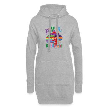 pop-it Geburtstagskind 3 - Hoodie-Kleid - Grau meliert - Vorne