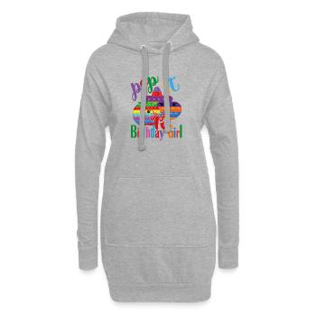 pop-it Geburtstagskind 10 - Hoodie-Kleid - Grau meliert - Vorne