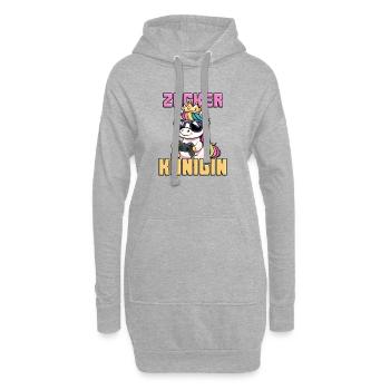 Reine du joueur - Sweat-shirt à capuche long Femme - gris chiné - Devant