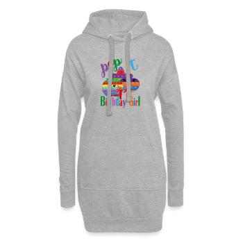 pop-it Geburtstagskind 11 - Hoodie-Kleid - Grau meliert - Vorne
