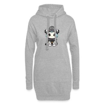 Bébé léopard des neiges léopard d’hiver - Sweat-shirt à capuche long Femme - gris chiné - Devant