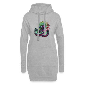 Azteken Drache - Hoodie-Kleid - Grau meliert - Vorne