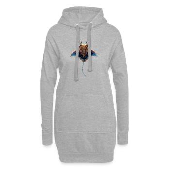 Manta Rochen Teufelsrochen Stachelrochen Taucher - Hoodie-Kleid - Grau meliert - Vorne