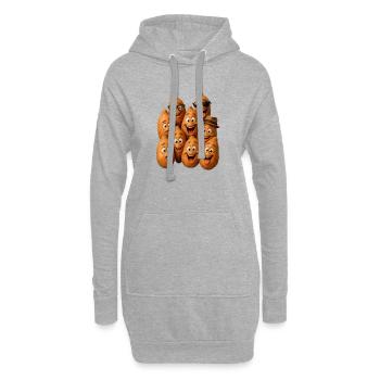 Lachende Kartoffeltruppe - Hoodie-Kleid - Grau meliert - Vorne