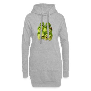 Troupe de laitue rieuse - Sweat-shirt à capuche long Femme - gris chiné - Devant