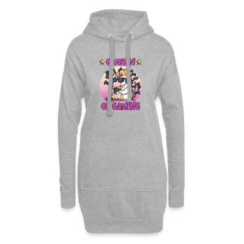 Reine du jeu - Sweat-shirt à capuche long Femme - gris chiné - Devant