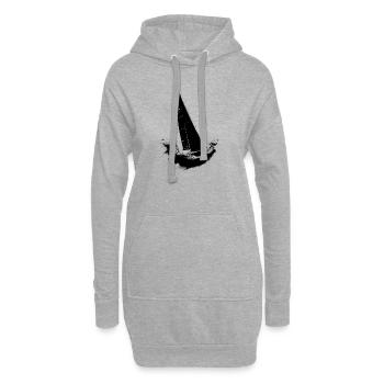 Illustration artistique de voile marin - Sweat-shirt à capuche long Femme - gris chiné - Devant