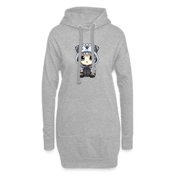 Bébé léopard des neiges léopard d’hiver - Sweat-shirt à capuche long Femme - gris chiné - Devant