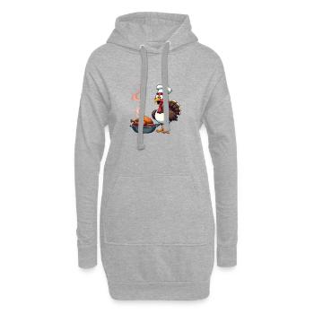 Cuisinier de dinde de Thanksgiving - Sweat-shirt à capuche long Femme - gris chiné - Devant