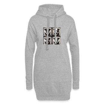 Collage de lunettes de soleil blaireau - Sweat-shirt à capuche long Femme - gris chiné - Devant