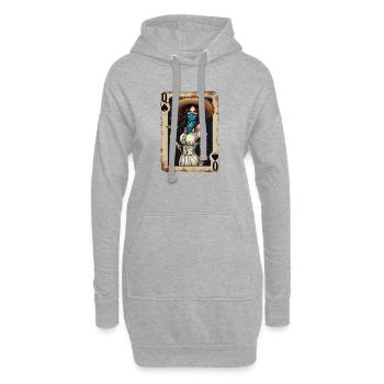 Mariachi Queen mit Rose - Hoodie-Kleid - Grau meliert - Vorne
