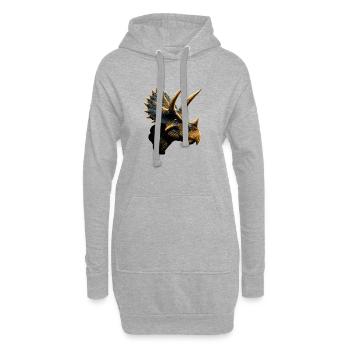 Triceratops Dinosaurier Dinos Triceratops Dino - Hoodie-Kleid - Grau meliert - Vorne