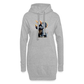 Triceratops Dinosaure Dinos Triceratops Dino - Sweat-shirt à capuche long Femme - gris chiné - Devant