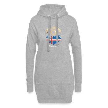 Éclipse solaire totale Islande 2026 - Sweat-shirt à capuche long Femme - gris chiné - Devant