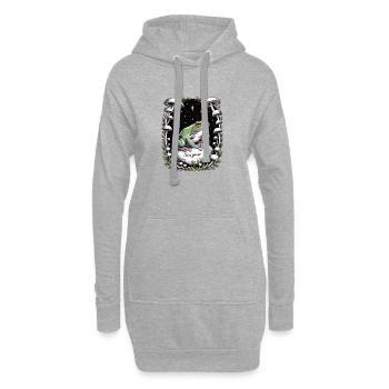 Stargazer Frosch und Pilze Nacht - Hoodie-Kleid - Grau meliert - Vorne