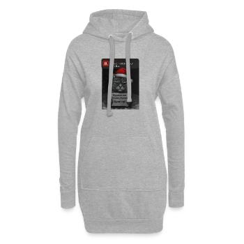 Chat Noël avec des chats drôles - Sweat-shirt à capuche long Femme - gris chiné - Devant