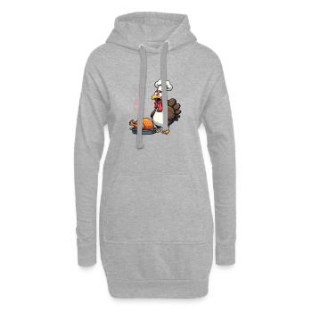 Cuisinier de dinde de Thanksgiving - Sweat-shirt à capuche long Femme - gris chiné - Devant