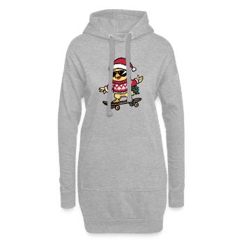Huhn Weihnachten Lustig - Hoodie-Kleid - Grau meliert - Vorne