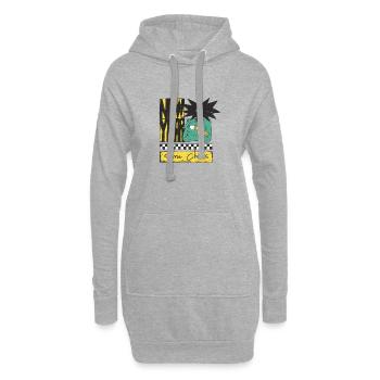 Neujahr: Kreatives Chaos - Hoodie-Kleid - Grau meliert - Vorne
