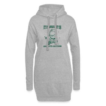 C’est ce que c’est et c’est l’autisme drôle animal grenouille - Sweat-shirt à capuche long Femme - gris chiné - Devant