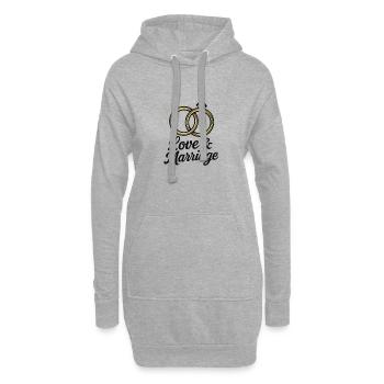 Alliances Amour et Mariage - Love & Marriage - Sweat-shirt à capuche long Femme - gris chiné - Devant