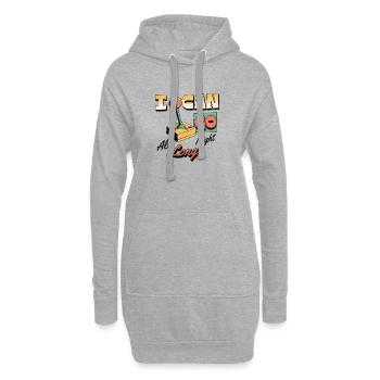Retro Arcade Joystick I Can Go All Night Long - Hoodie-Kleid - Grau meliert - Vorne