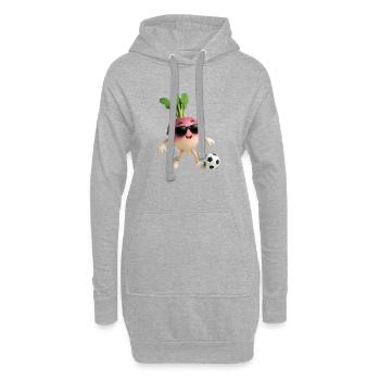 Rübe Speiserübe Fußball - Hoodie-Kleid - Grau meliert - Vorne