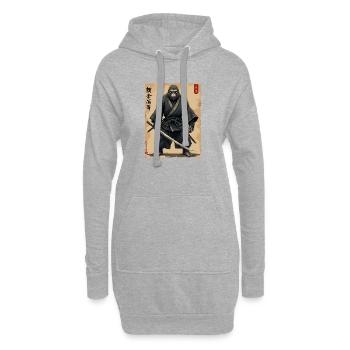 Gorilla Samurai mit Katana - Hoodie-Kleid - Grau meliert - Vorne