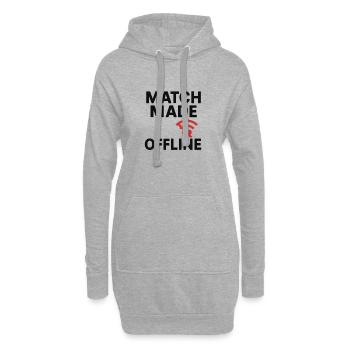 Match Made Offline Love Design - Sweat-shirt à capuche long Femme - gris chiné - Devant