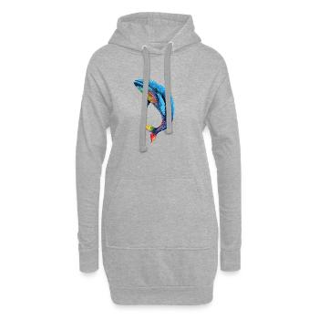 Blauwal Wal Blauwale Walgesang Taucher Ozean Wale - Hoodie-Kleid - Grau meliert - Vorne
