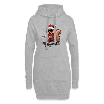 Squirrel Christmas Funny - Hoodie Dress - heather grey - Front