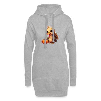 Bébé dinde de Thanksgiving - Sweat-shirt à capuche long Femme - gris chiné - Devant