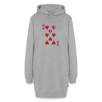 Carte Double Tête Huit Cœurs Rome Poker - Sweat-shirt à capuche long Femme - gris chiné - Devant