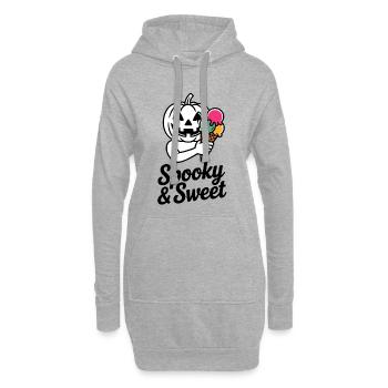 Halloweenkürbis mit Eiscreme - Hoodie-Kleid - Grau meliert - Vorne