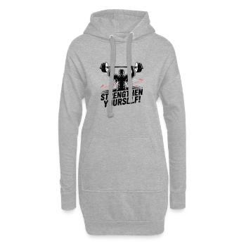 Emblem des Krafthebers - Hoodie-Kleid - Grau meliert - Vorne