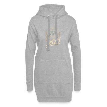 Le meilleur moment est toujours en direct maintenant Carpe Diem - Sweat-shirt à capuche long Femme - gris chiné - Devant
